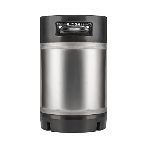 TMCRAFT New 2.5 Gallon Ball Lock Keg, Stainless Steel Beer Keg with Dual Rubber Handle for Home Brew