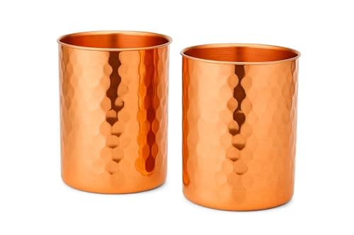 2activelife Hammered Pure Copper Beer Mugs – Set of 2, 20 oz Copper Drinking Glasses for Water, Cocktails & Moscow Mule, Ayurvedic Copper Tumblers