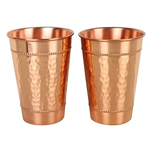 JYPR Hammered Pure Copper Water Drinking Glasses
